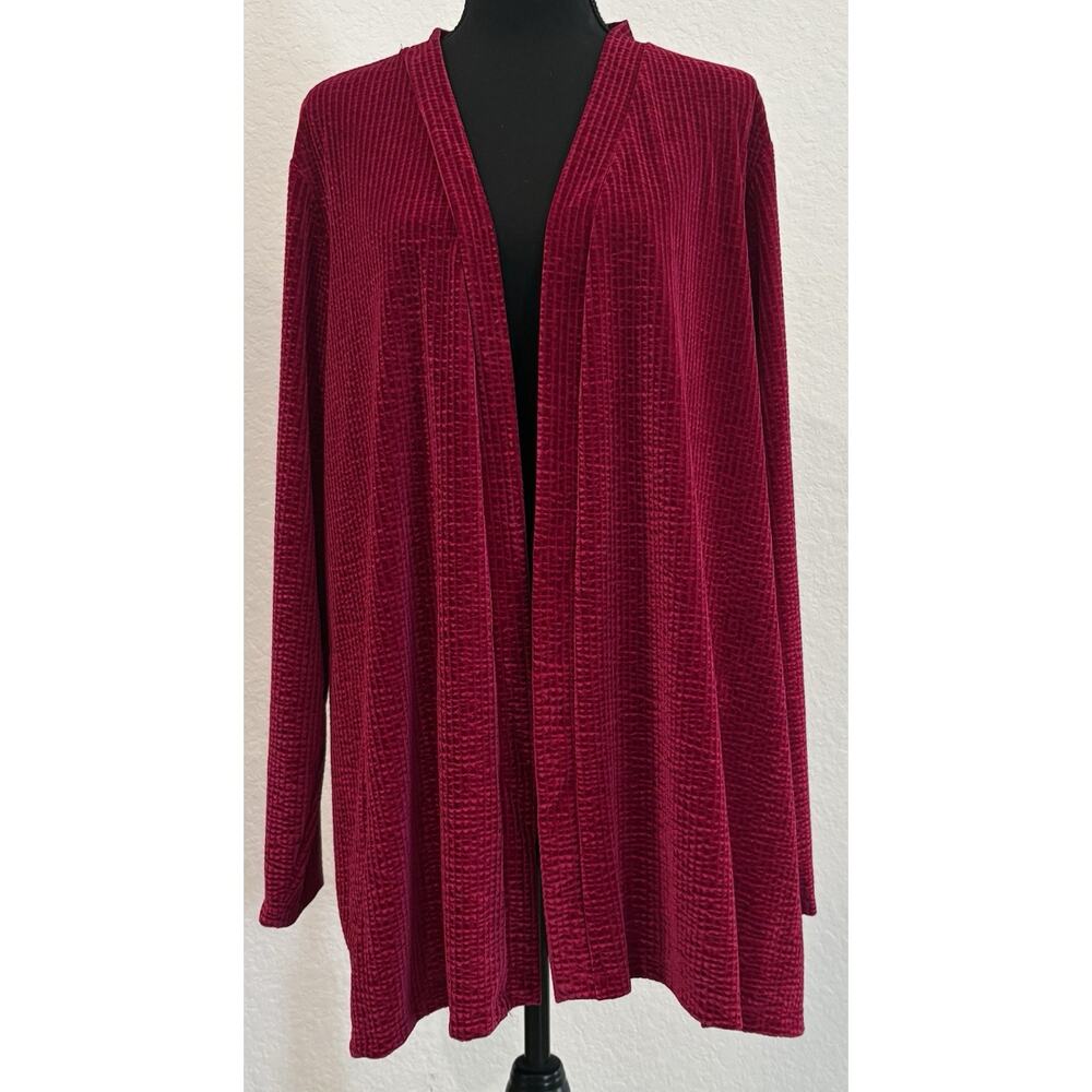 Susan Graver Occasions Hot Pink Textured Cardigan Size 1XL
